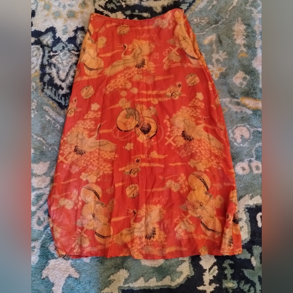 Beautiful vintage April Cornell printed silk skirt